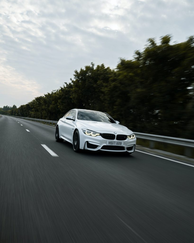 BMW Car driving on UK motorway