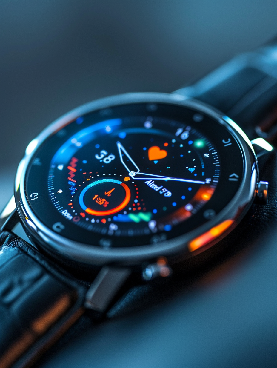 A close-up of a smart watch screen |