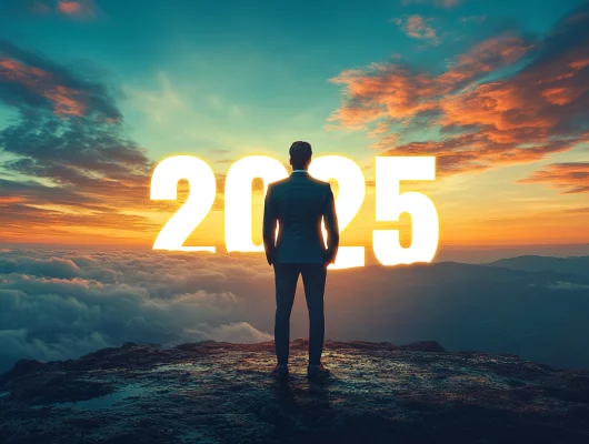 Business person staring in to horizon | horizon scanning 2025